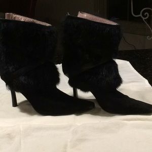 Nine West black fur/suede size 7.5 boots